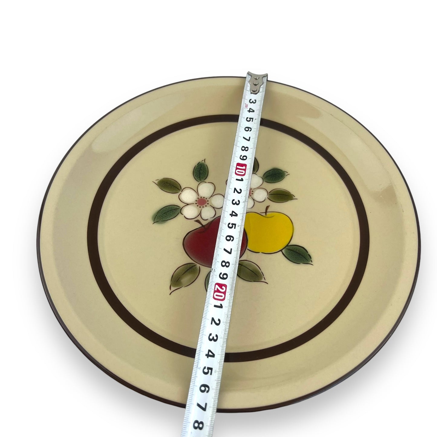 Momoyama Stoneware Plate | Apple & Blossom Design | 27cm Serving Plate