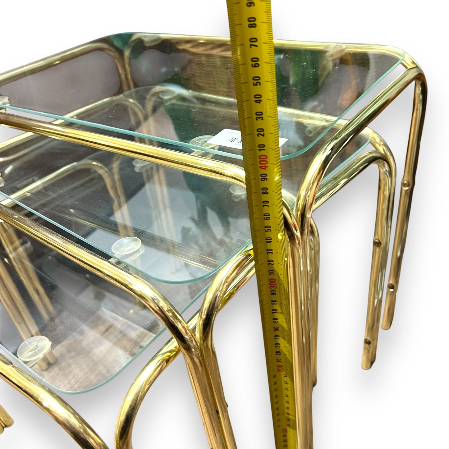 Brass nesting table set of 3