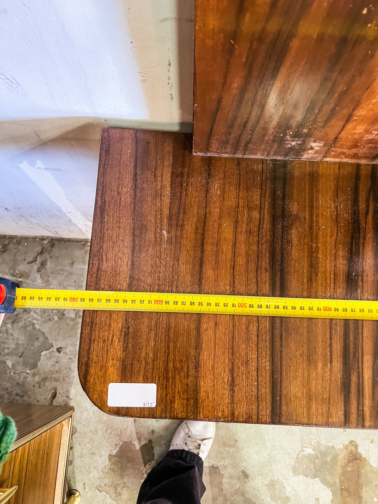 Art Deco Wood Veneer Hallway Stand with Mirror & Hooks