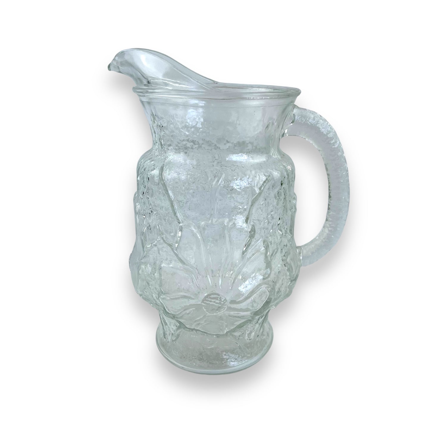 Anchor Hocking Rainflower Clear Pressed Glass Pitcher