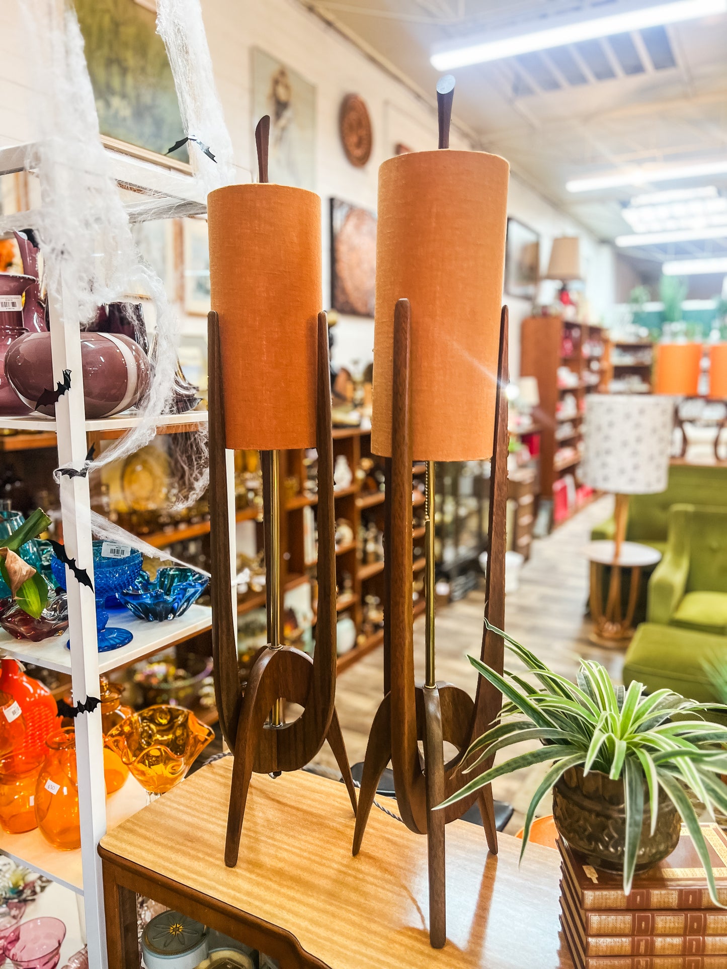 Pair of Mid-Century Rocket Lamps by Adrian Pearsall for Modeline of California