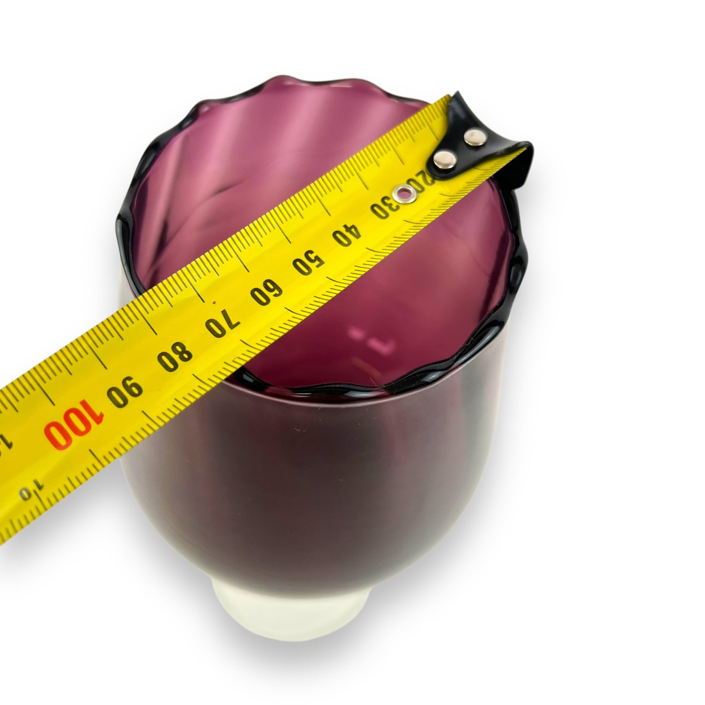 Amethyst Purple Art Glass Goblet Vase with Twisted Clear Stem