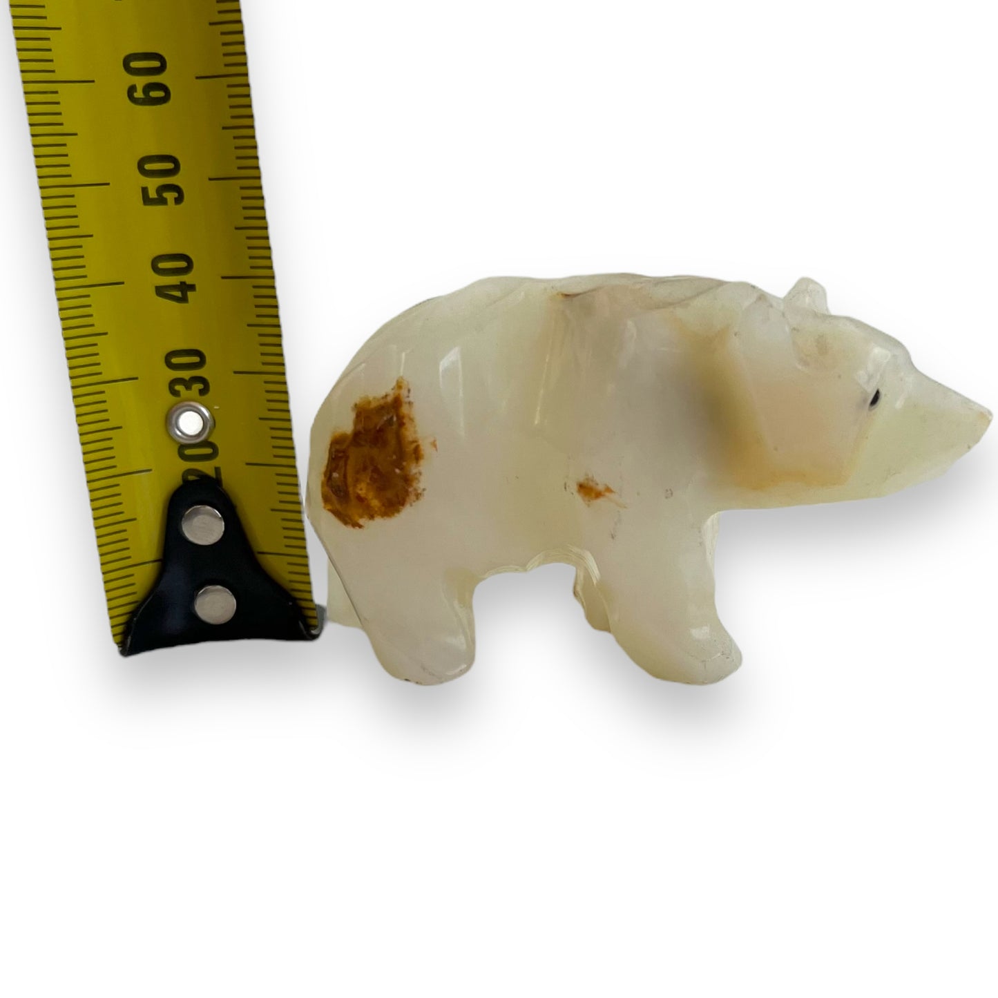 Onyx stone carved bear ornament statue