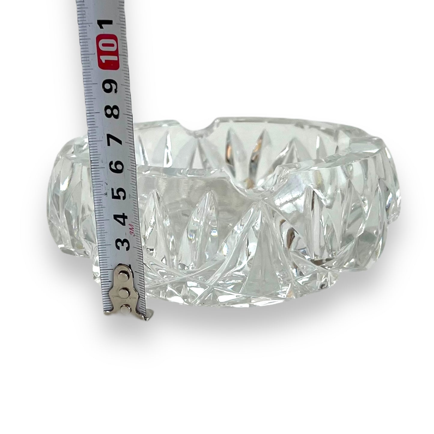 Heavy crystal cut glass ashtray
