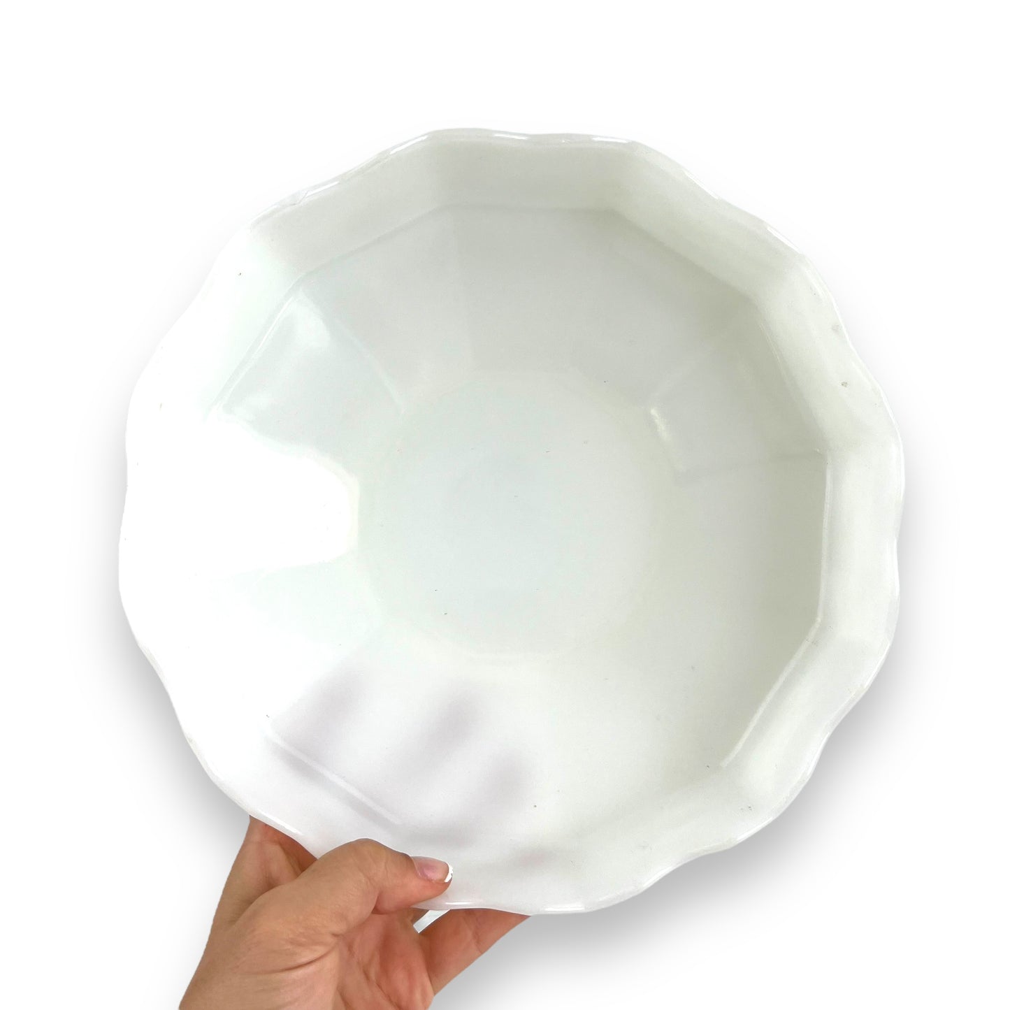 Anchor Hocking White Milk Glass Grape pattern bowl