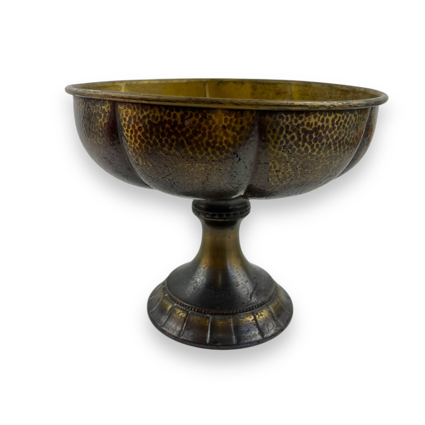 Hammered Brass Pedestal Bowl – Ackmans Ltd, Fitzroy Melbourne