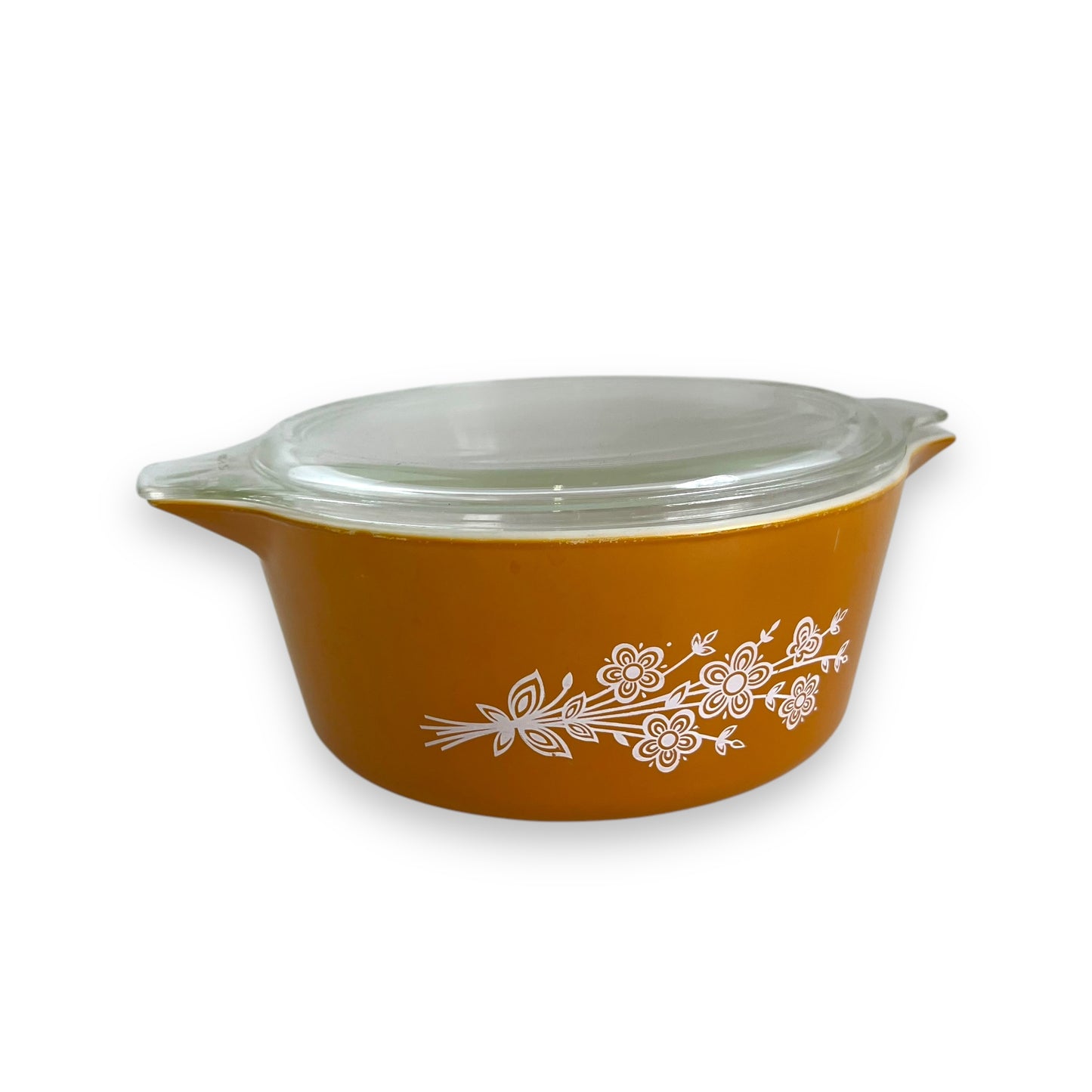Pyrex Butterfly Gold Casserole Dish & Glass Lid Baking Dish