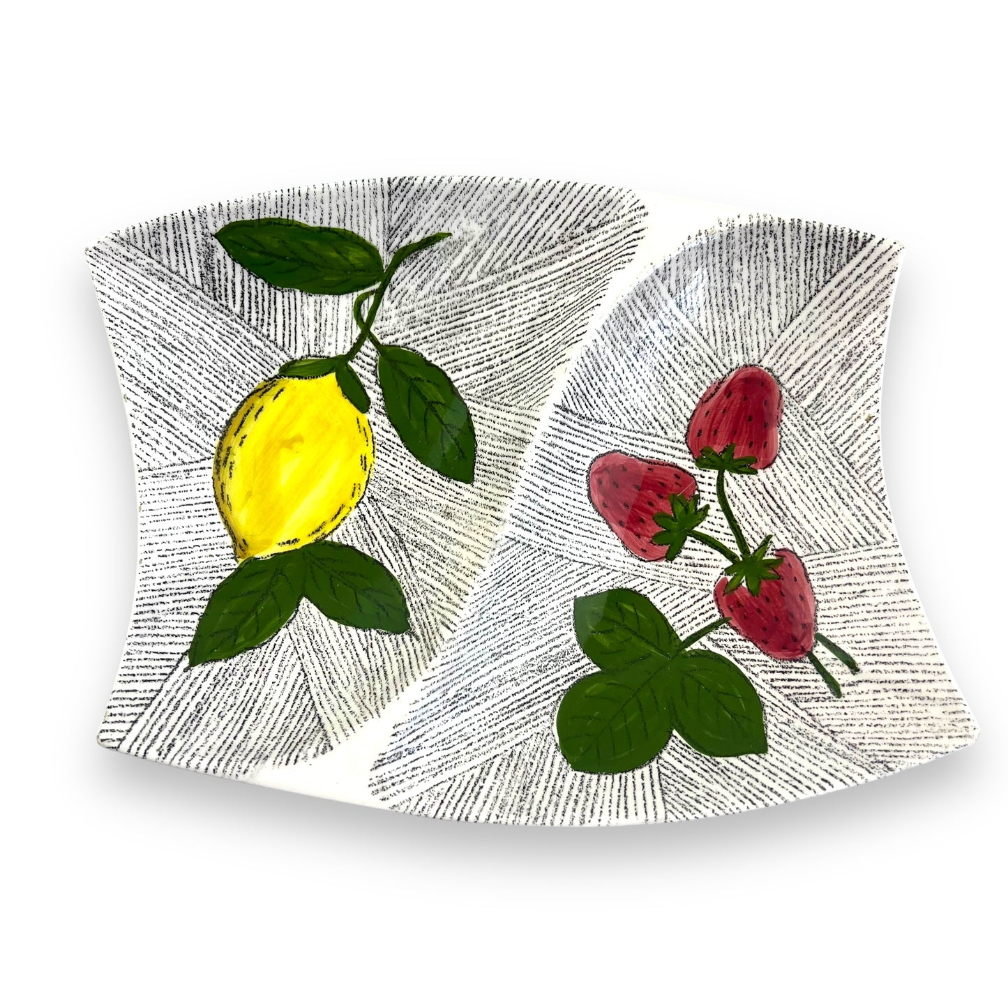Strawberry & Lemon Stripe plate