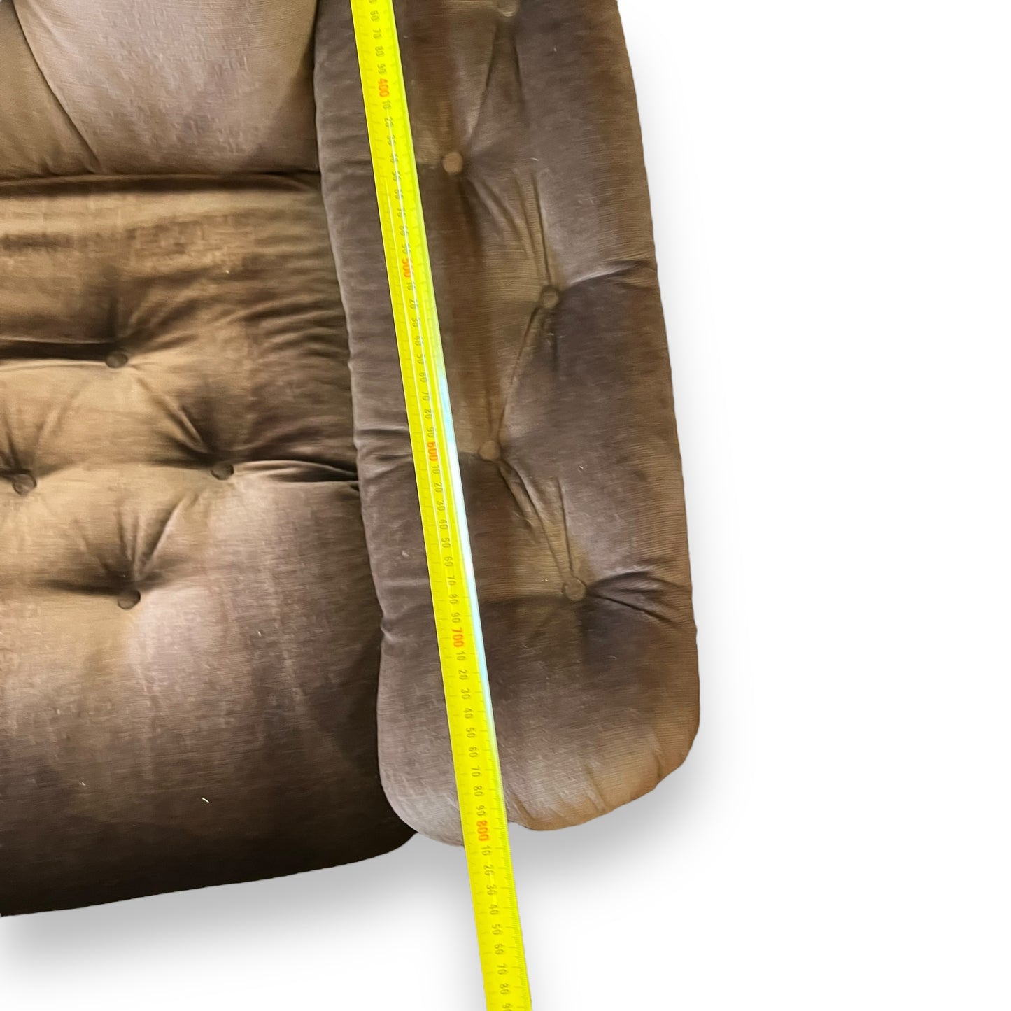 Brown Velour Two-Seater Lounge