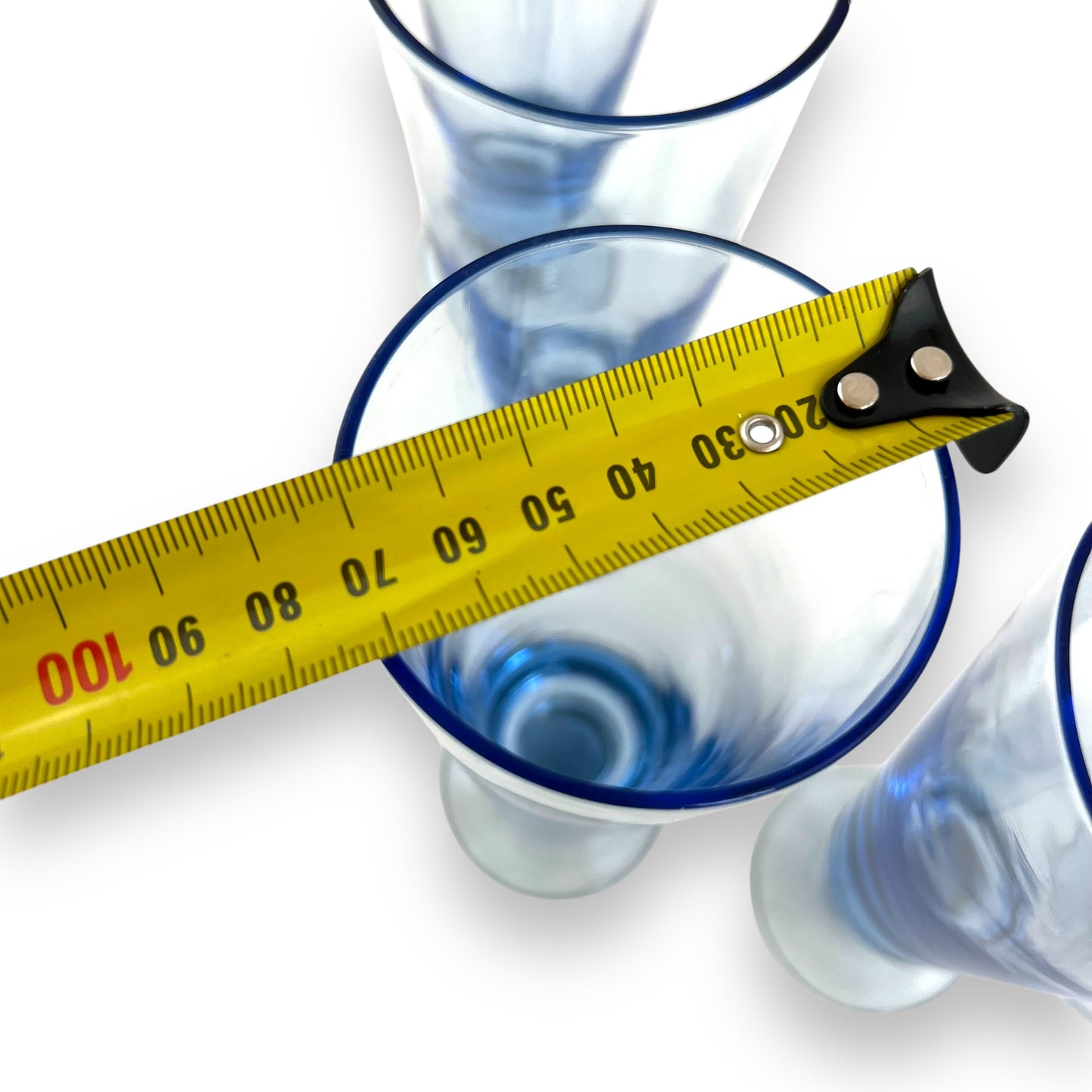 Blue cocktail flute glass set of 6