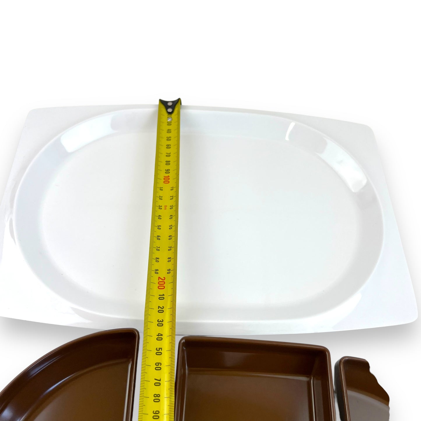 Bessemer Europa Serving Tray Set (White Tray with 6 brown single pieces)