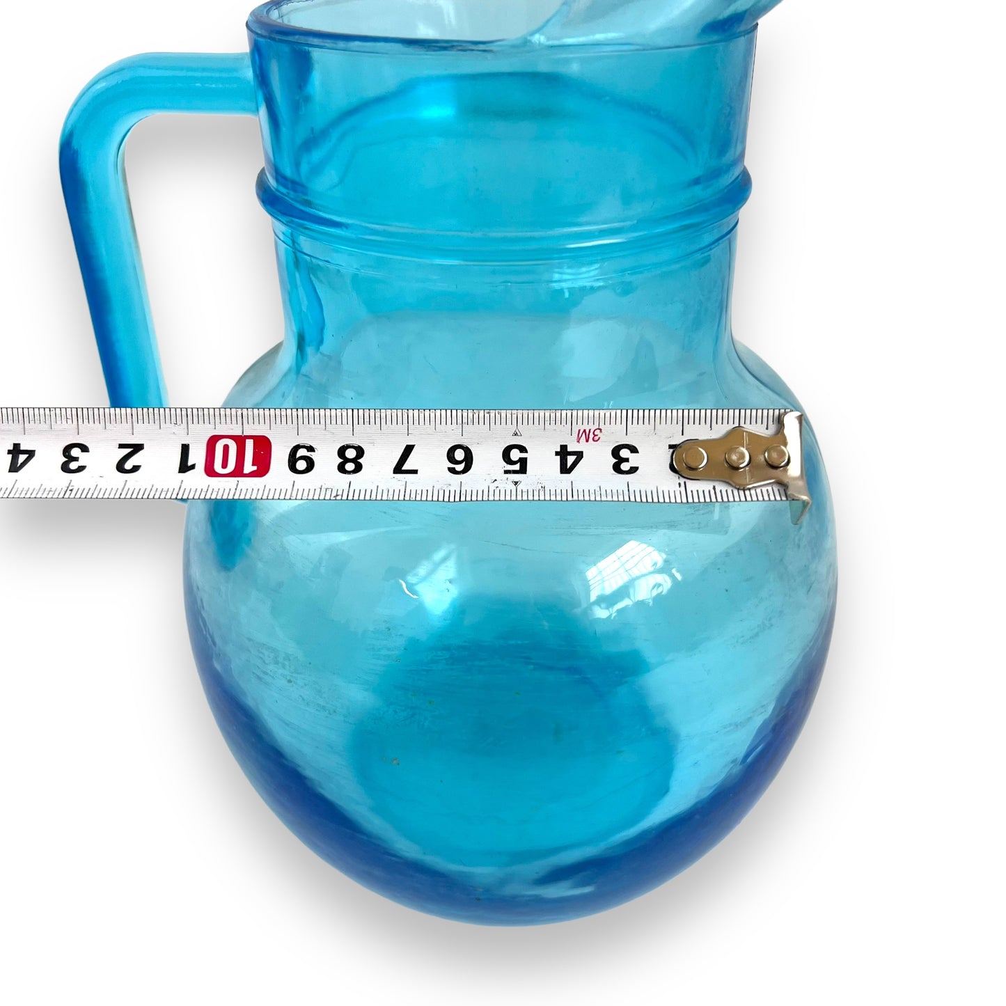Ice Blue Glass Jug with Handle