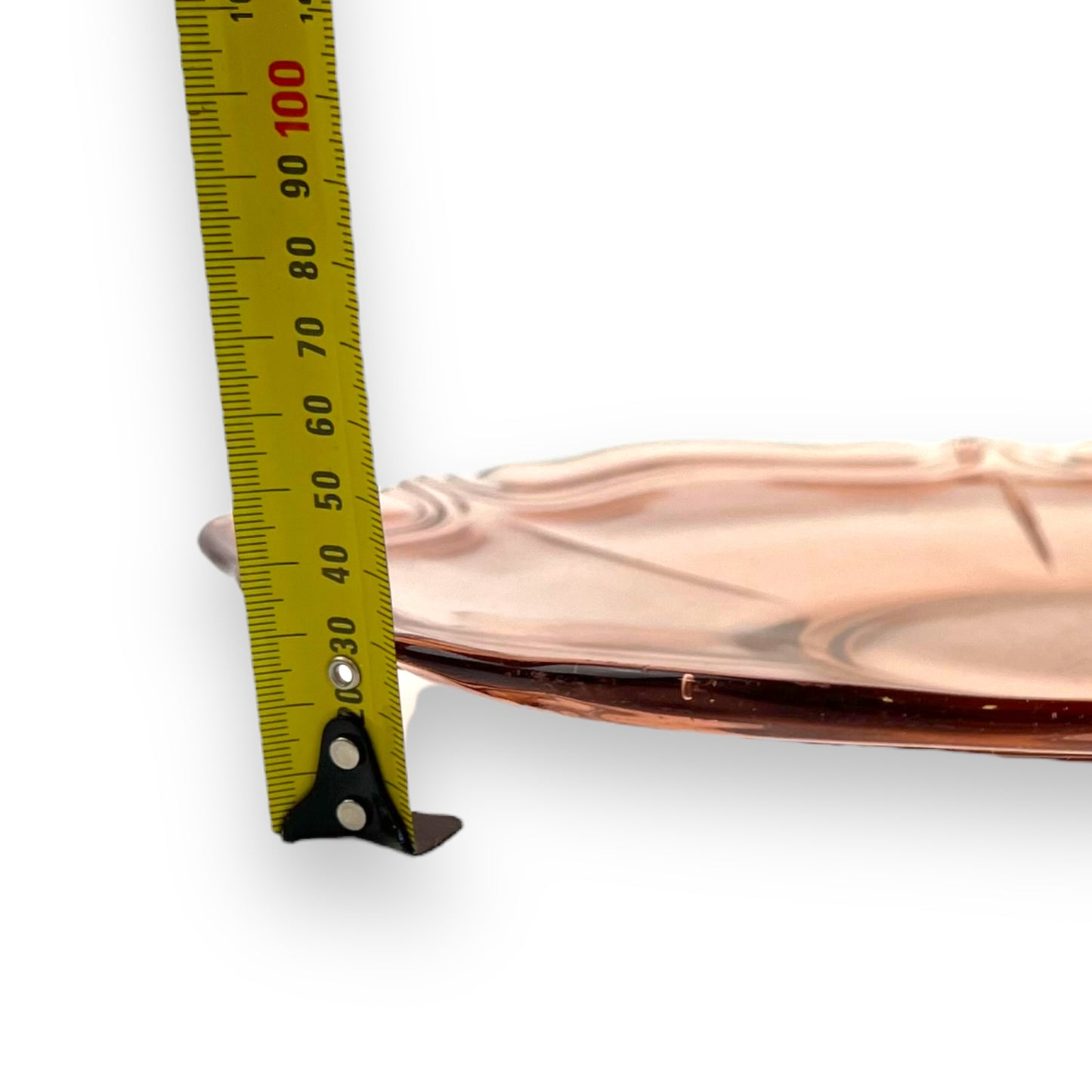 Pink Depression Glass Plate – Elegant Scalloped Edge Serving Platter