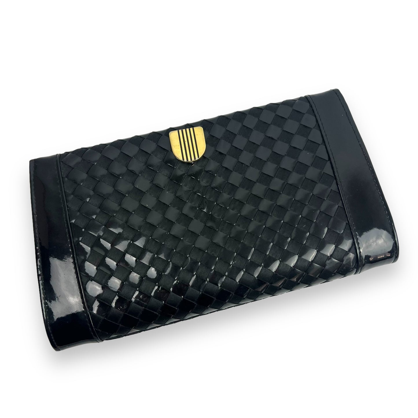 Black and Gold Vintage Purse check pattern