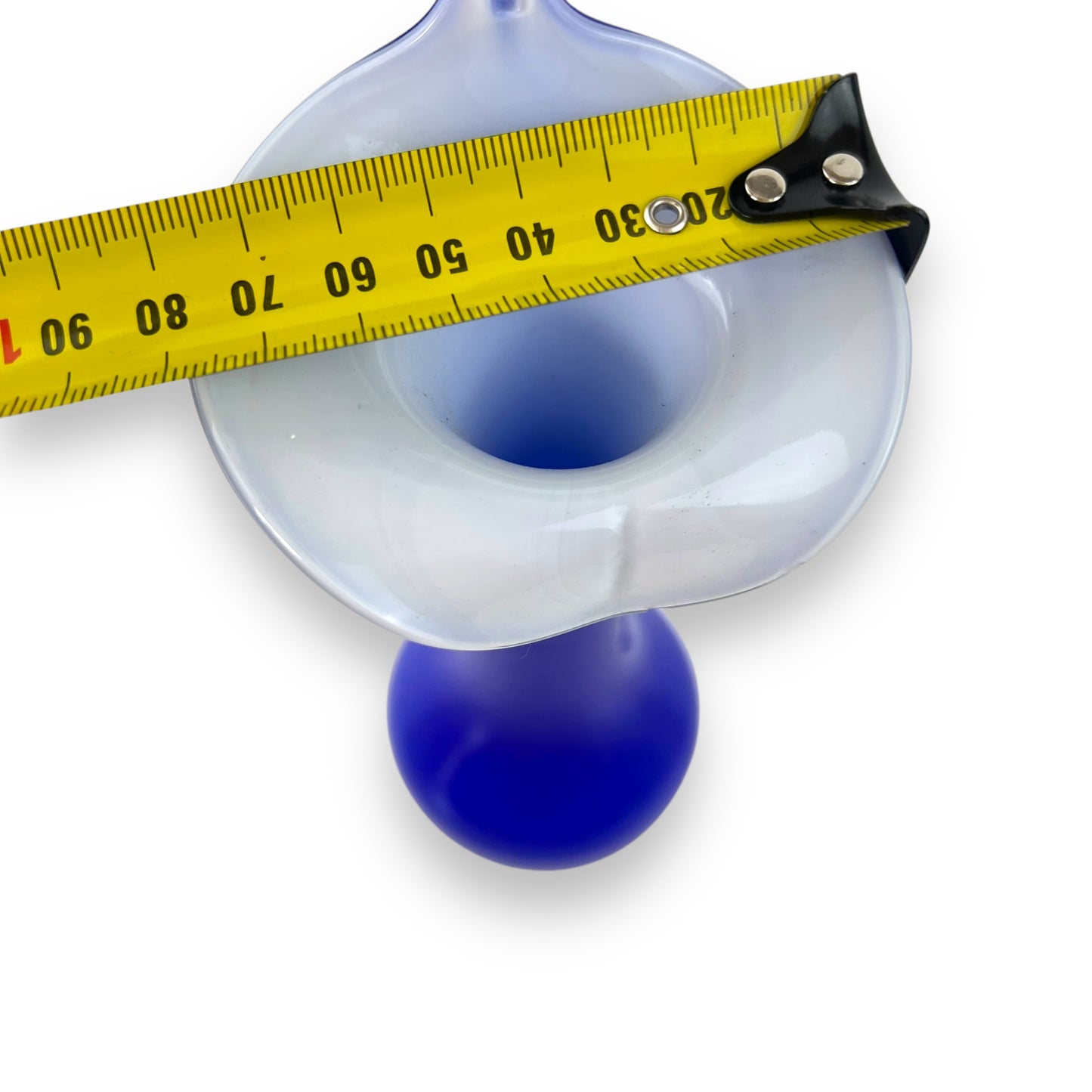 Cobalt Blue and White Art Glass Tulip Vase