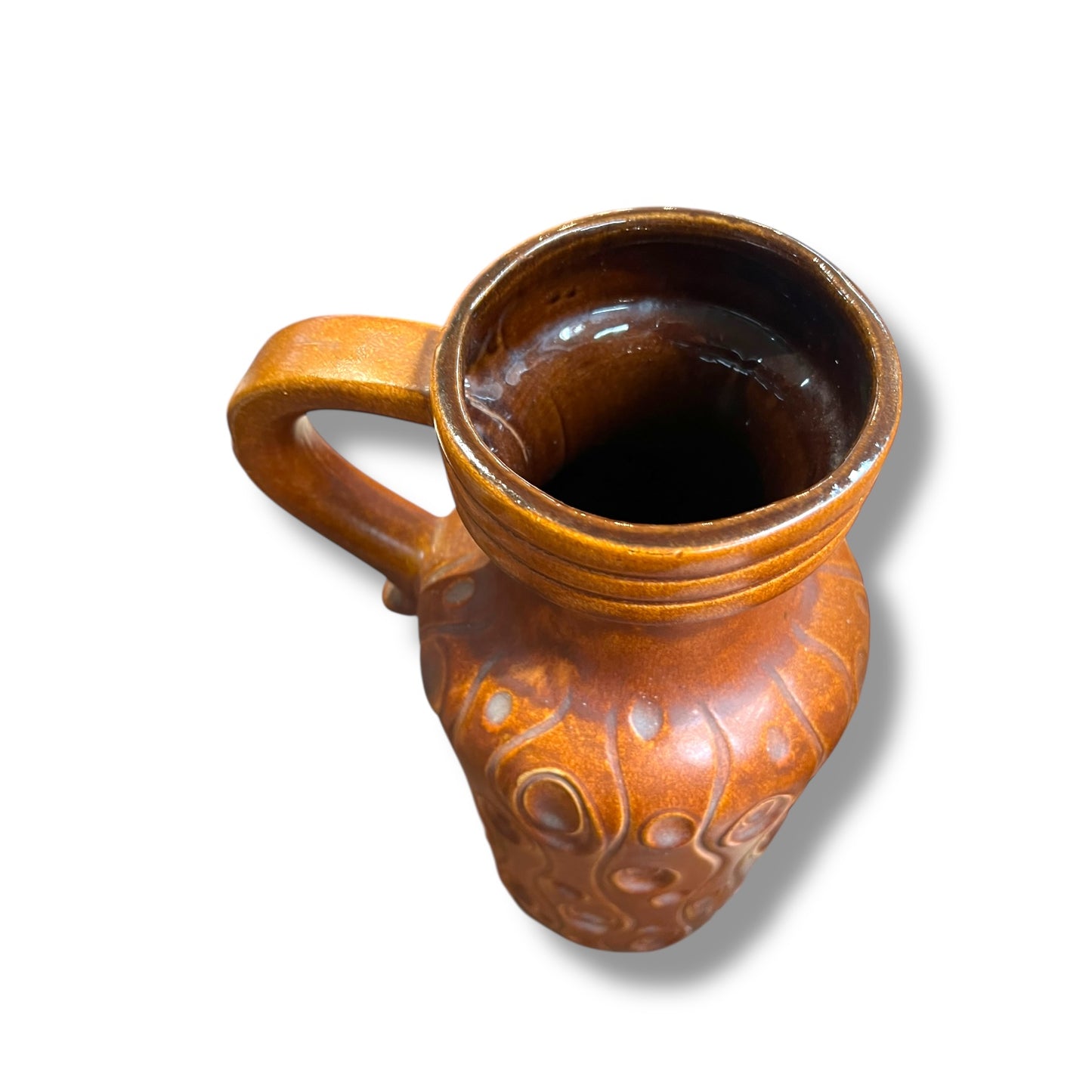 West German Scheurich 488-45 Vase — Mid-Century, Caramel Brown