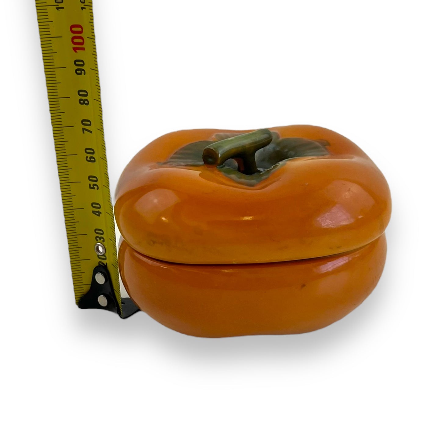 Orange pepper condiments dish with lid