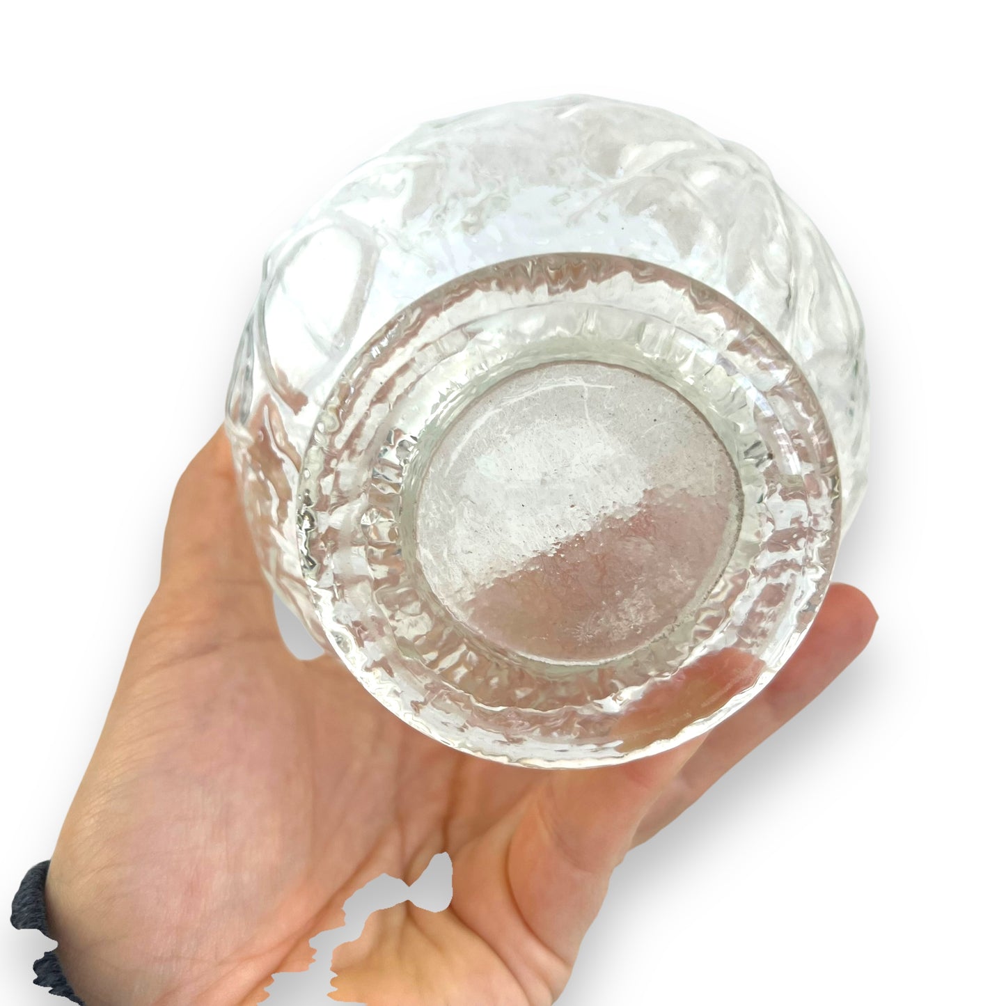 Anchor Hocking Rain Flower Vase Clear Embossed Glass