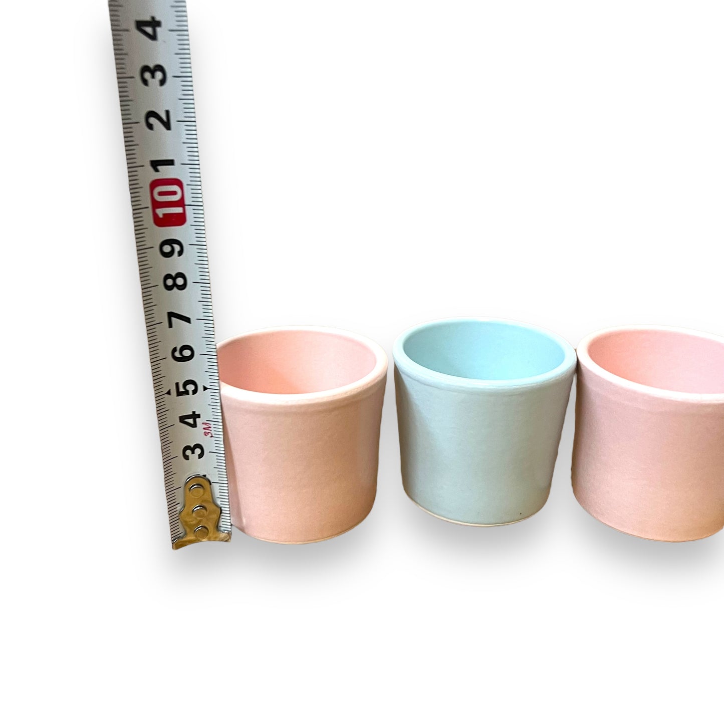 Set of 4 Pastel Stoneware Ramekin cups by Ceramica - Pink & Blue