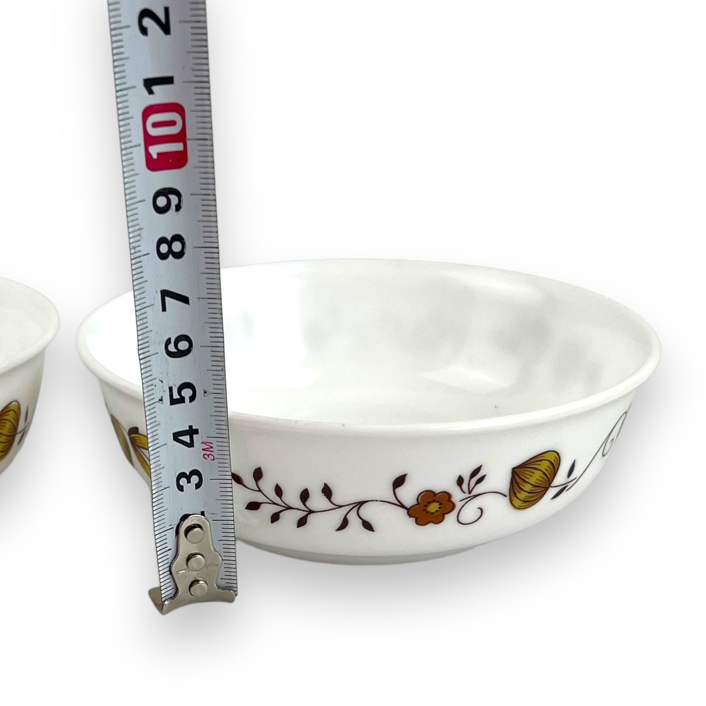 Brown onion white bowl set x2