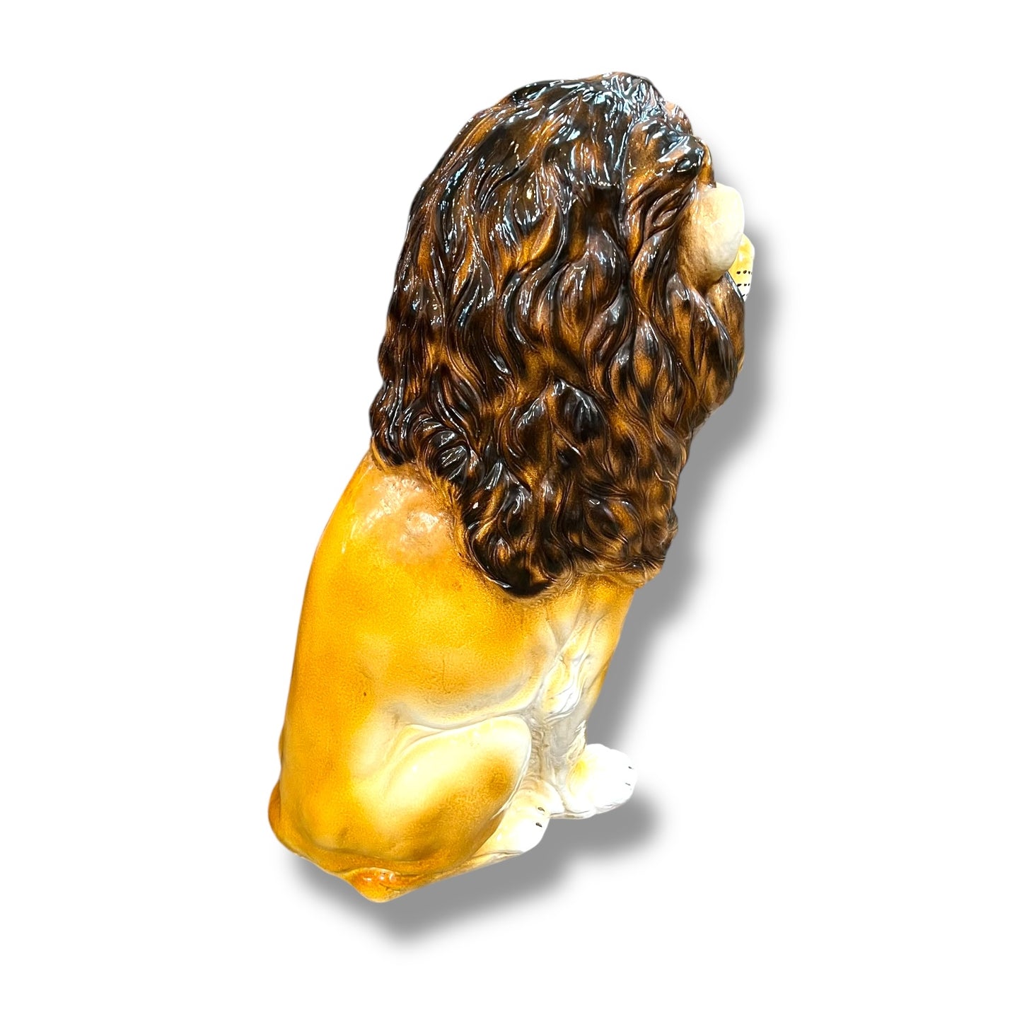Italian Ceramic Lion Statue – 90cm Tall