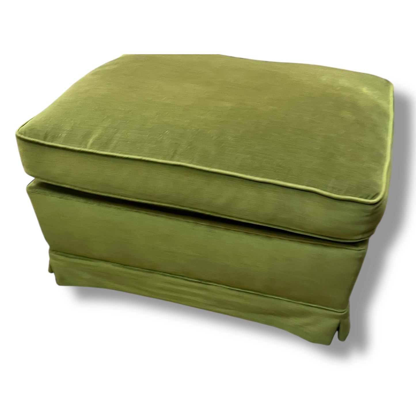 Ottoman — Green Velvet Upholstery, Feather Cushion