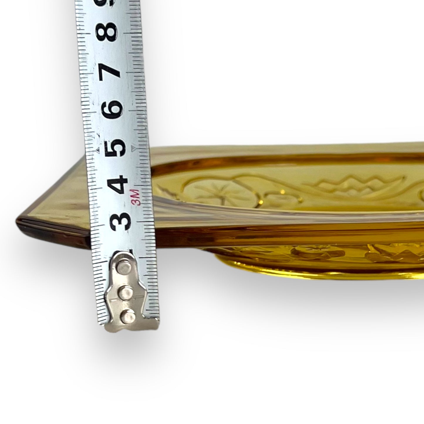 Bagley Amber Glass Fish & Lily Plate