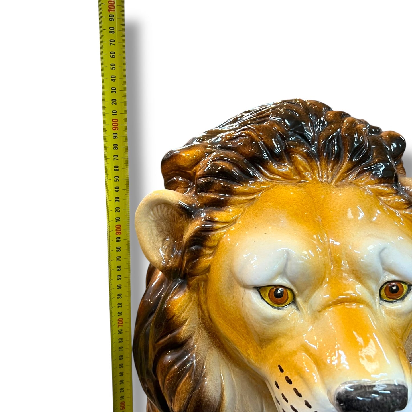 Italian Ceramic Lion Statue – 90cm Tall