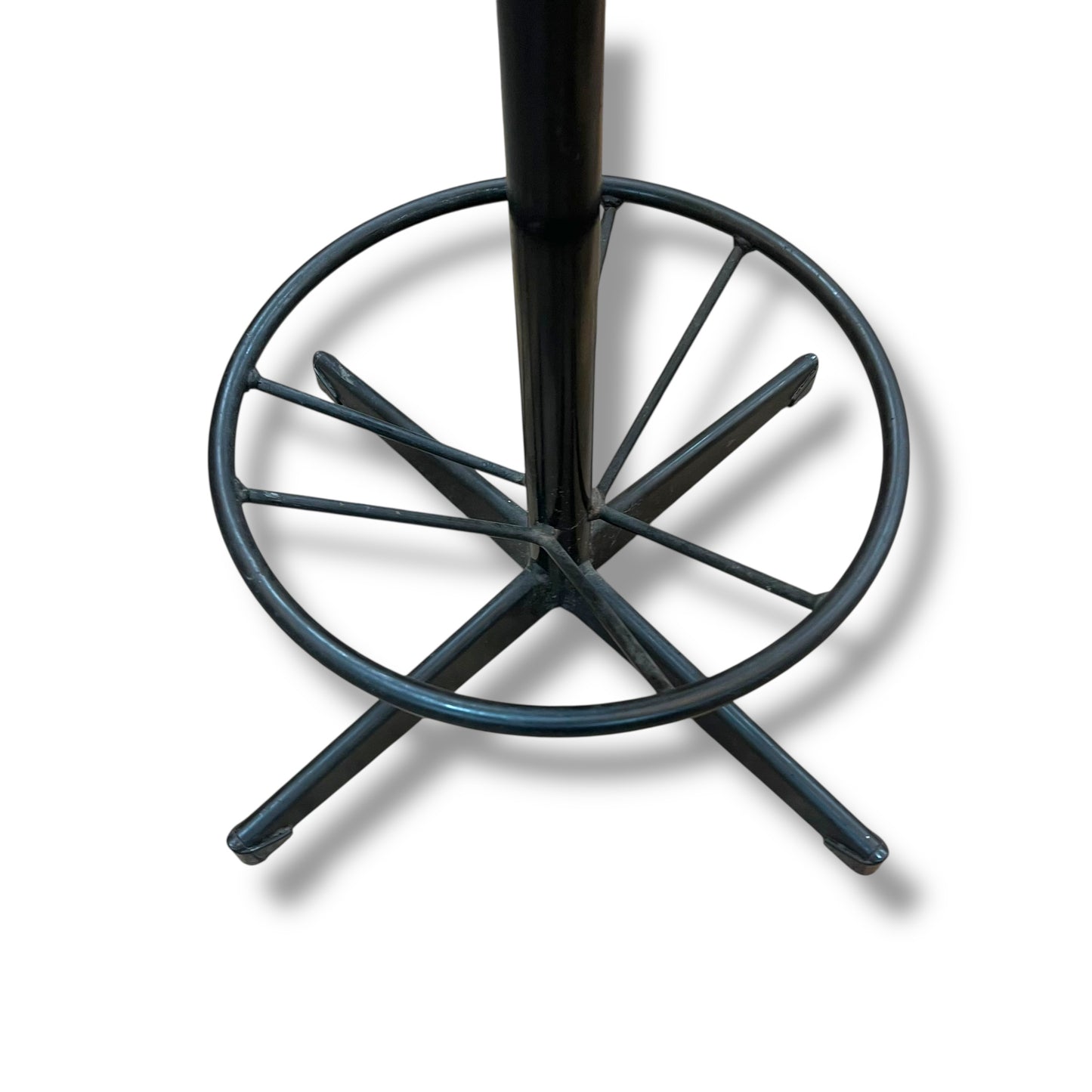 Orange Vinyl & Black Metal Stool