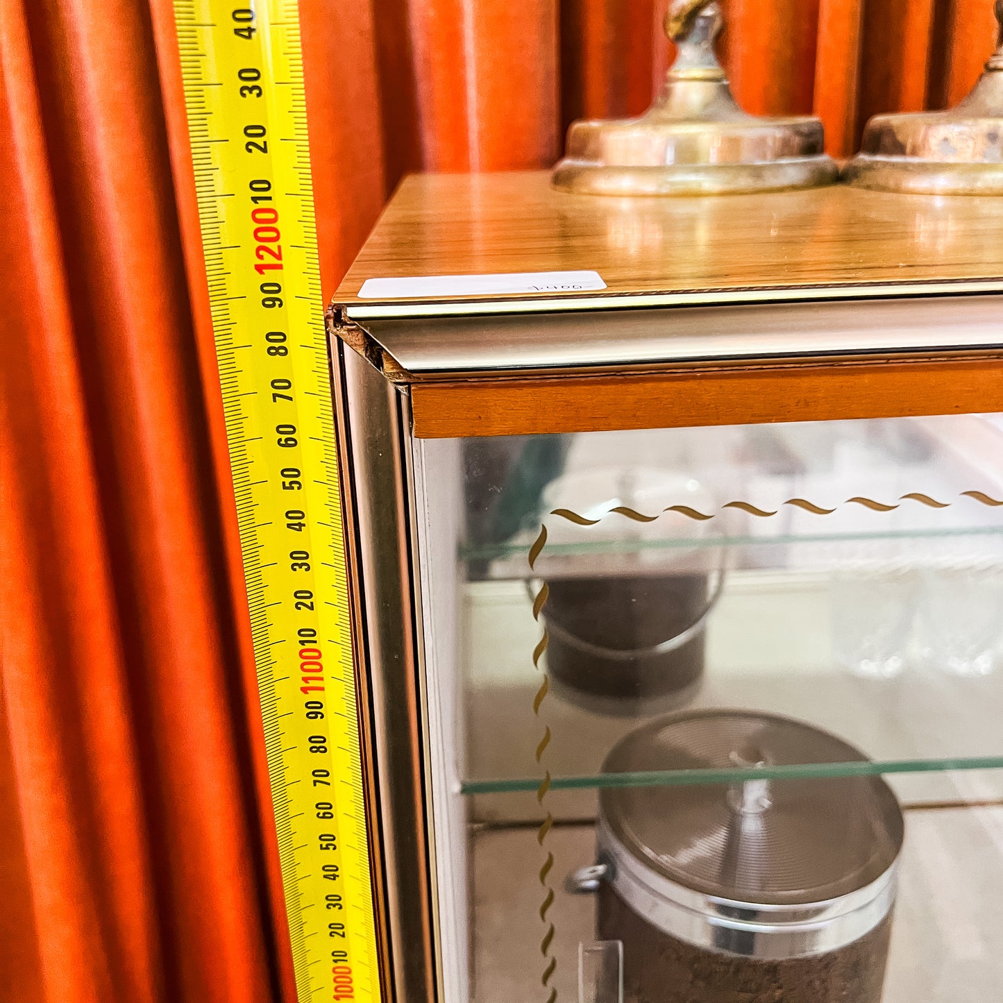 Cocktail Sideboard Cabinet with Glass Display and pull down bar section