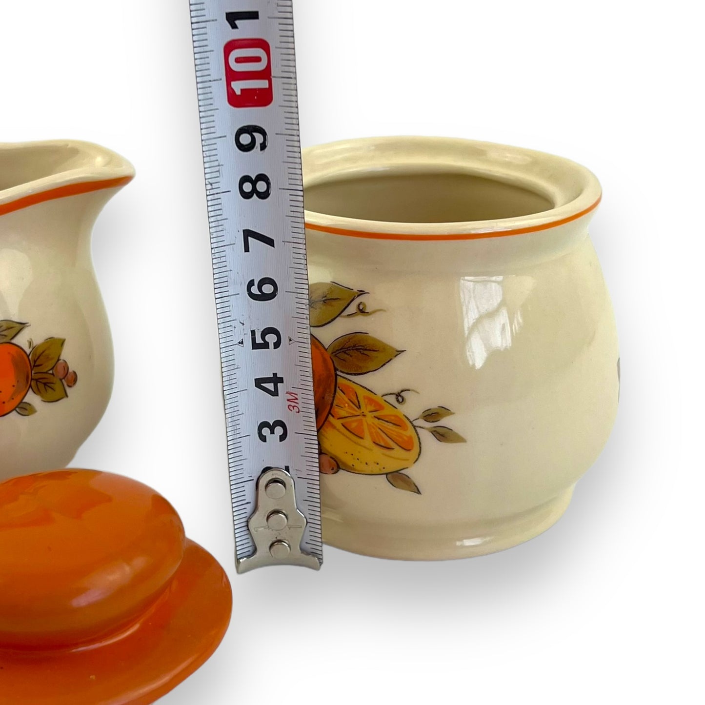 Sugar Pot & creamer set with fruit design