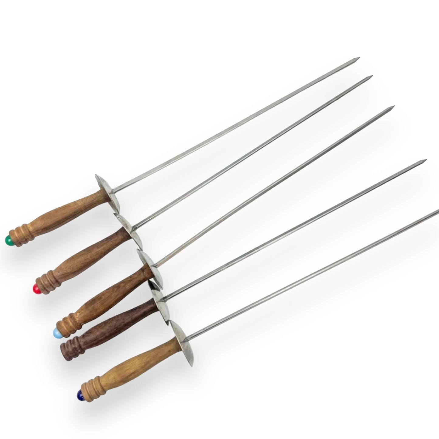 Fondue forks set of 5 wooden handles