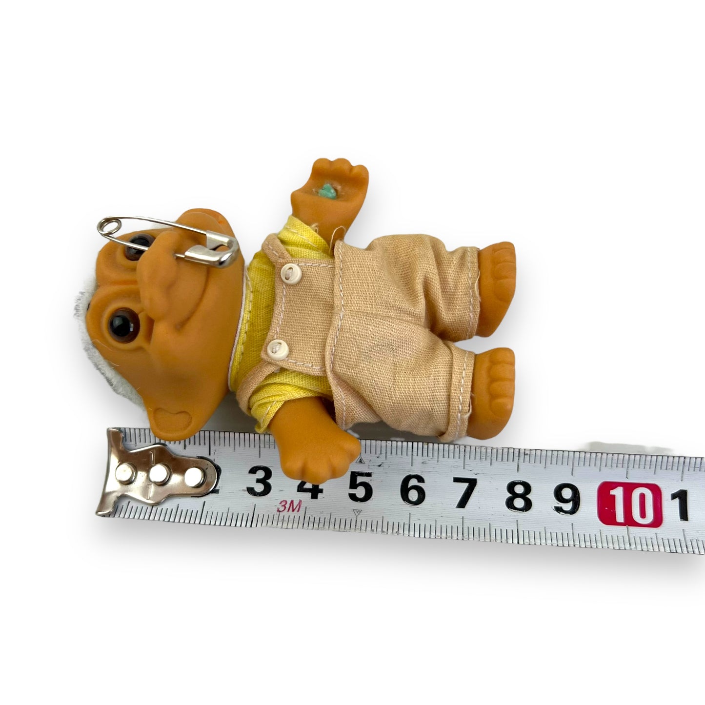 Troll Doll beige overalls yellow shirt