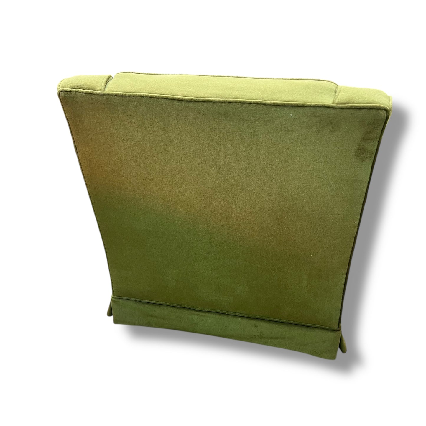 Vintage Designer Lounge Chair — Green Velvet Upholstery, Feather Cushion