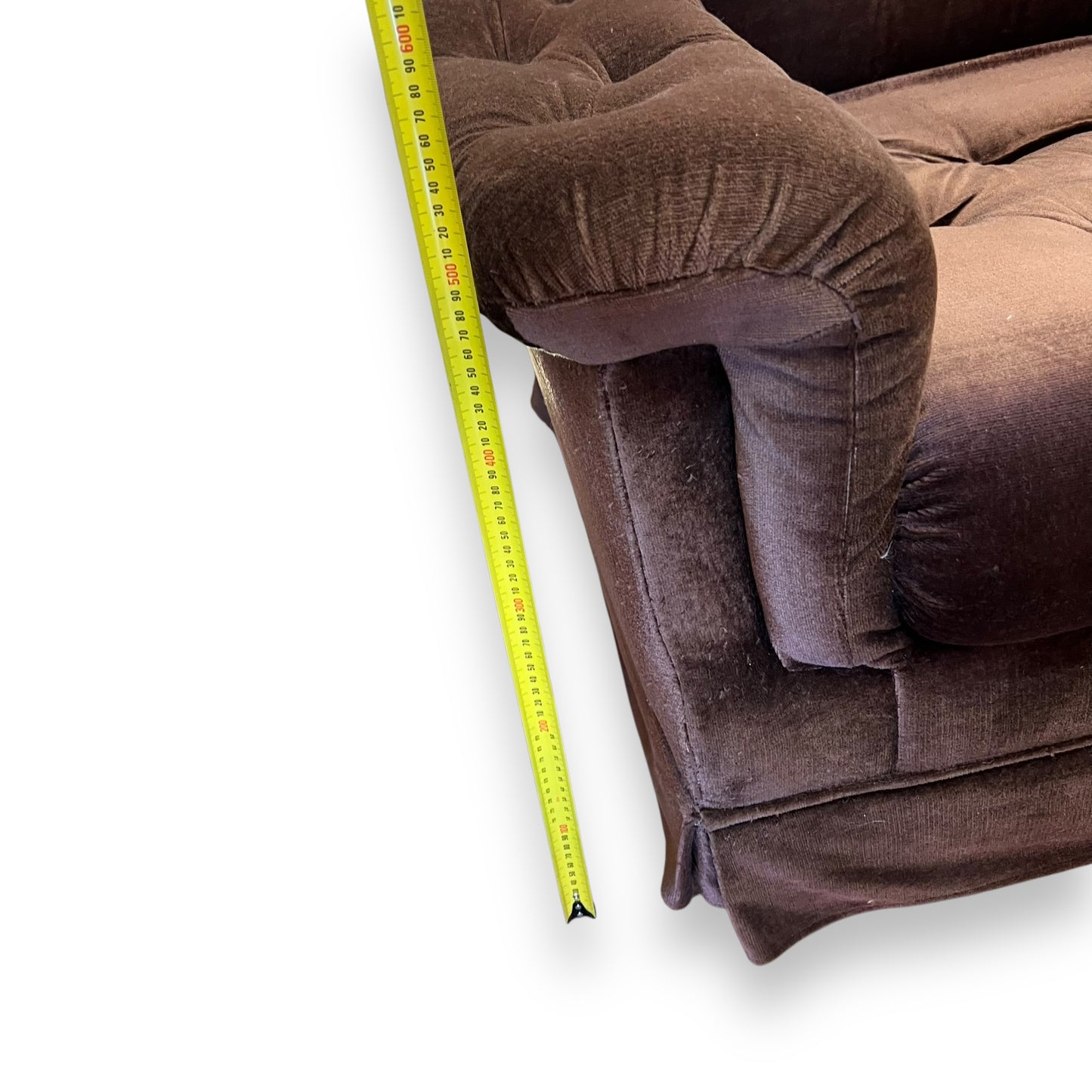 Brown Velour Two-Seater Lounge