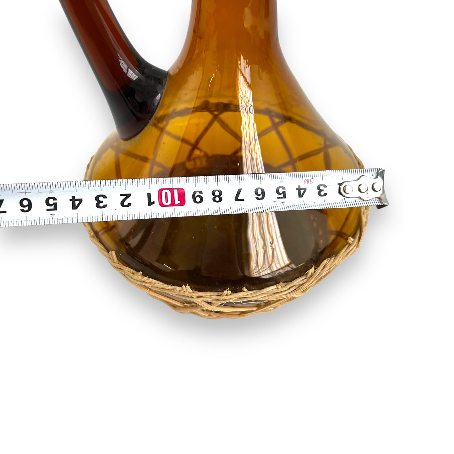 Amber glass Carafe with wicker base