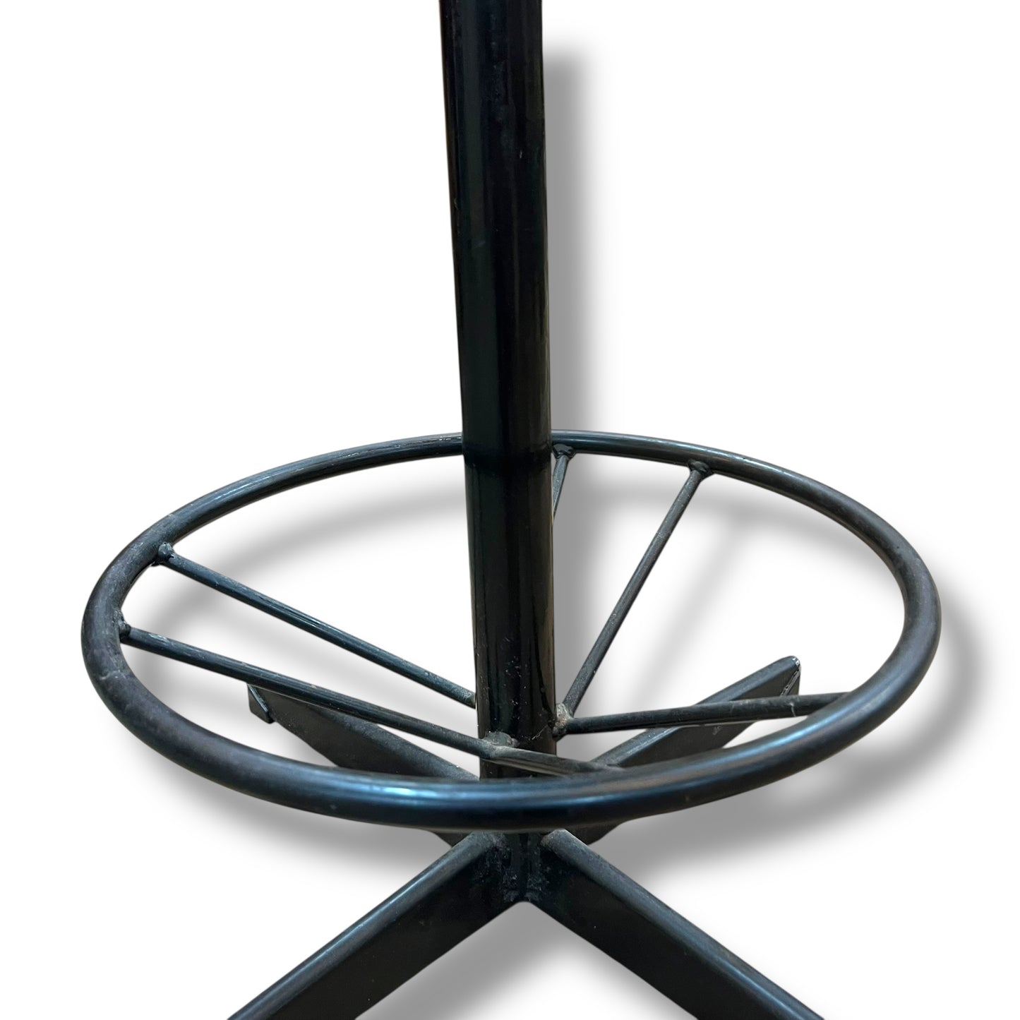 Orange Vinyl & Black Metal Stool