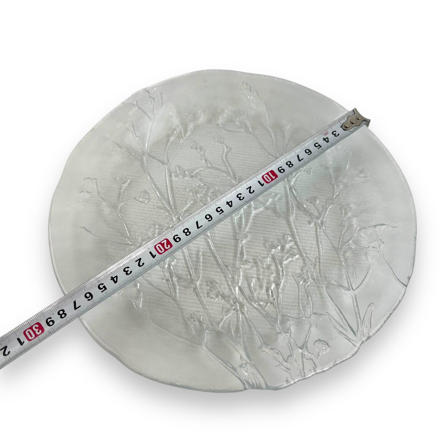 Floral Design Embossed Glass Plate