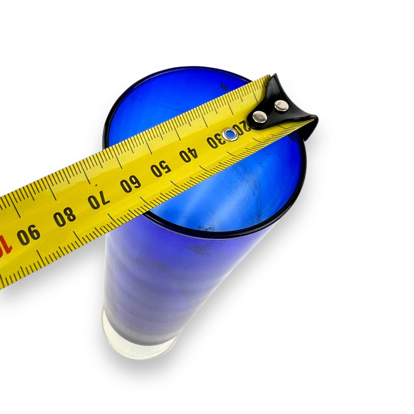 Cobalt Blue Art Glass Vase with Twisted Stem Base