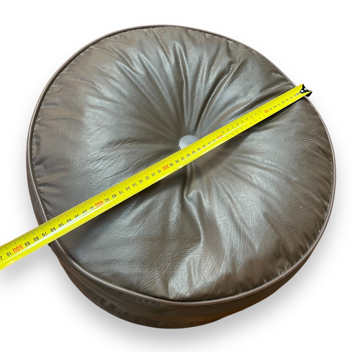 Brown Vinyl Footstool / Ottoman