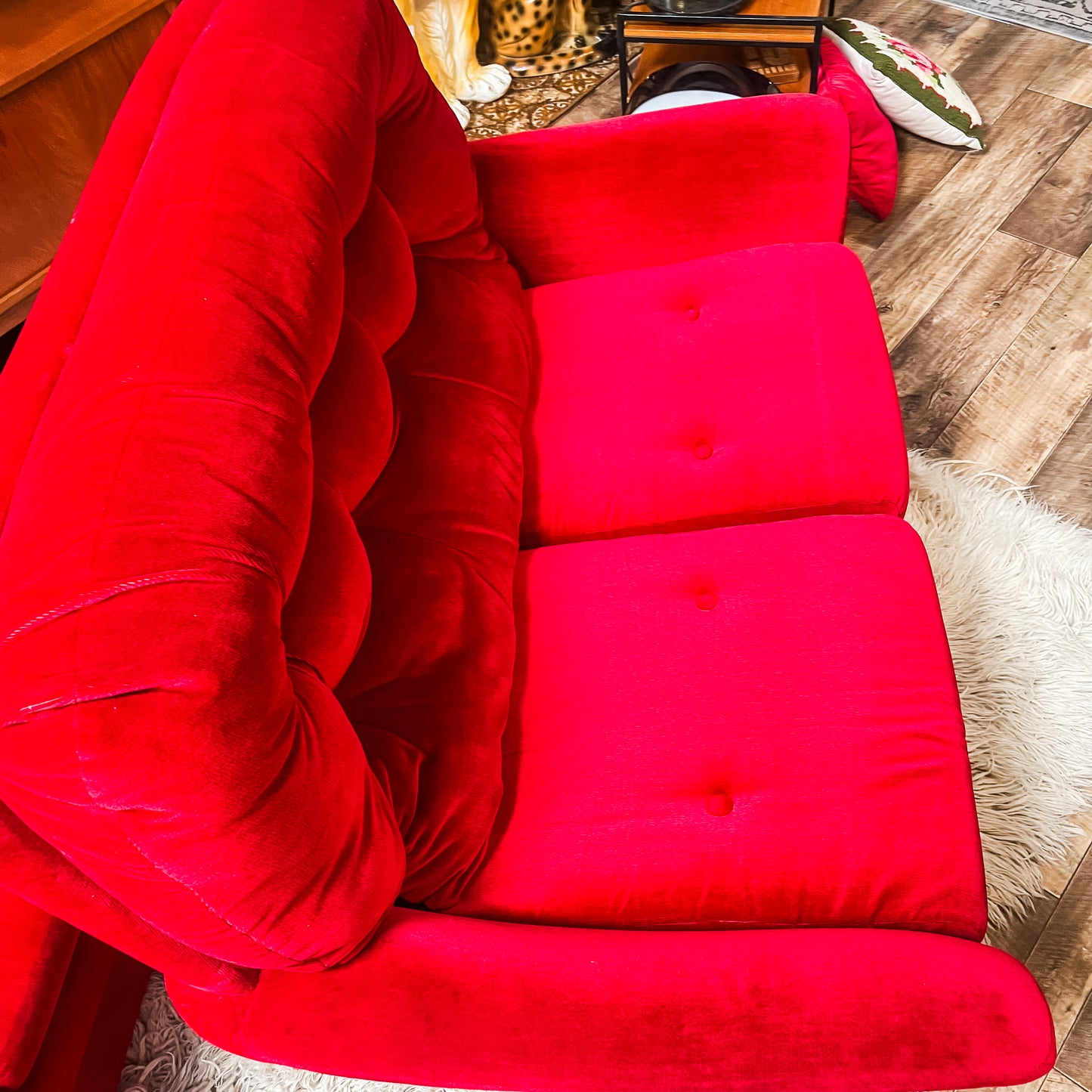 Fler Red Velvet Two-Seater Lounge