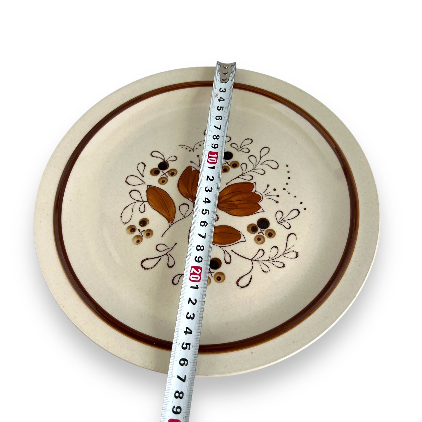 Brown pattern Floral Dinner Plate - Made in Korea