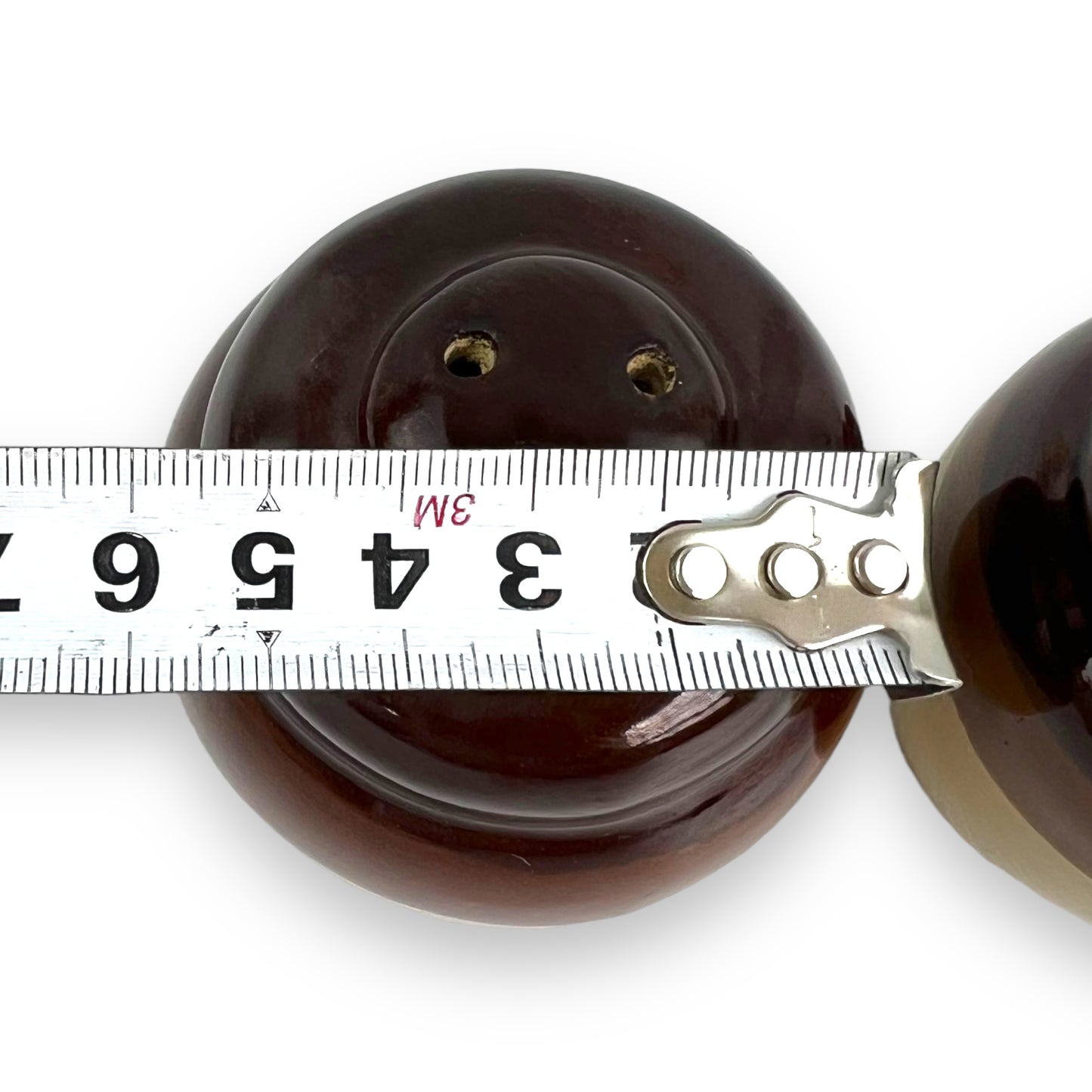 Brown Stripe ceramic salt & pepper shaker set