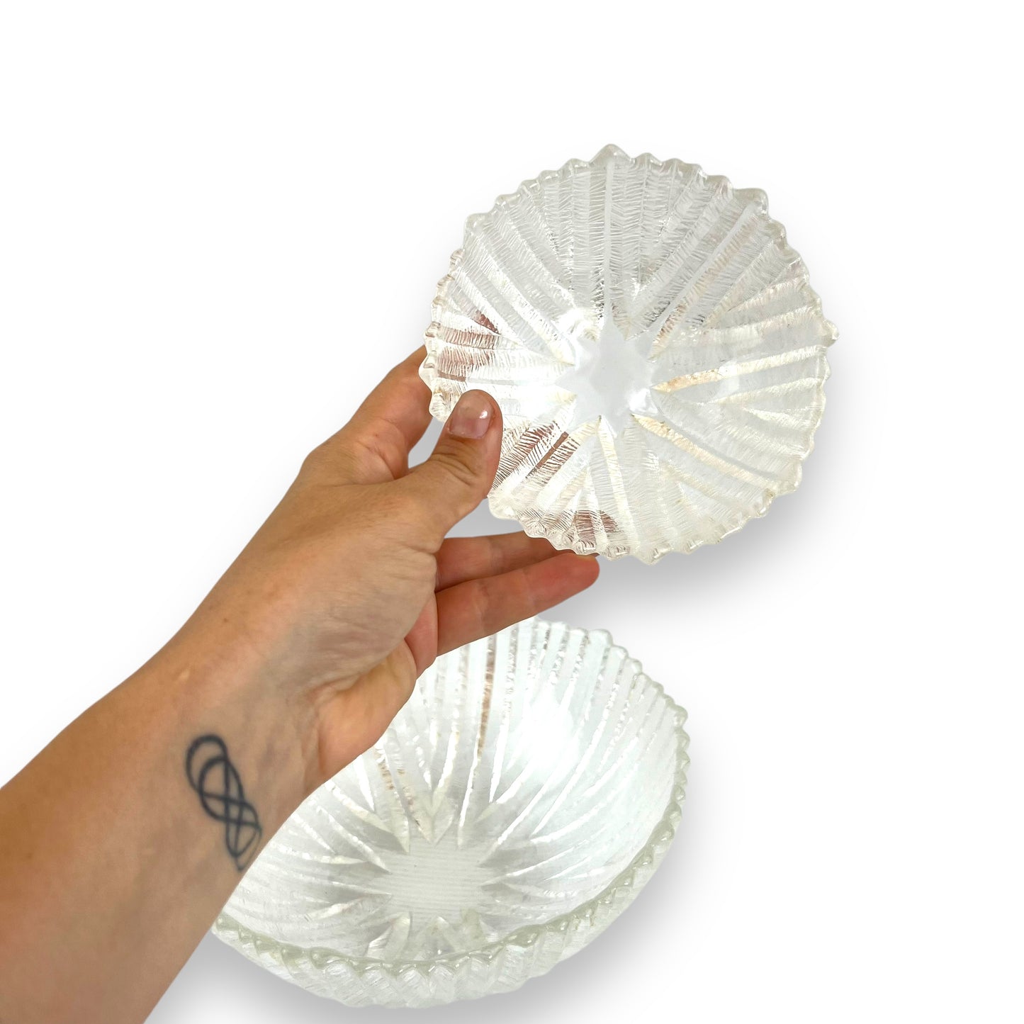 Ice Glass texture Bowl Large and small set
