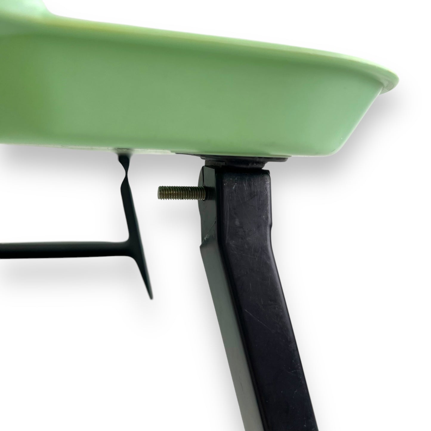 Green Plastic Breakfast tray black legs (1 pin in leg missing)
