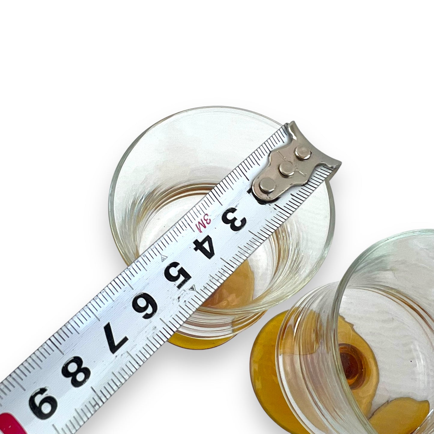 Amber stem Liqueur/Dessert Wine glasses. Made in France . Set of 6
