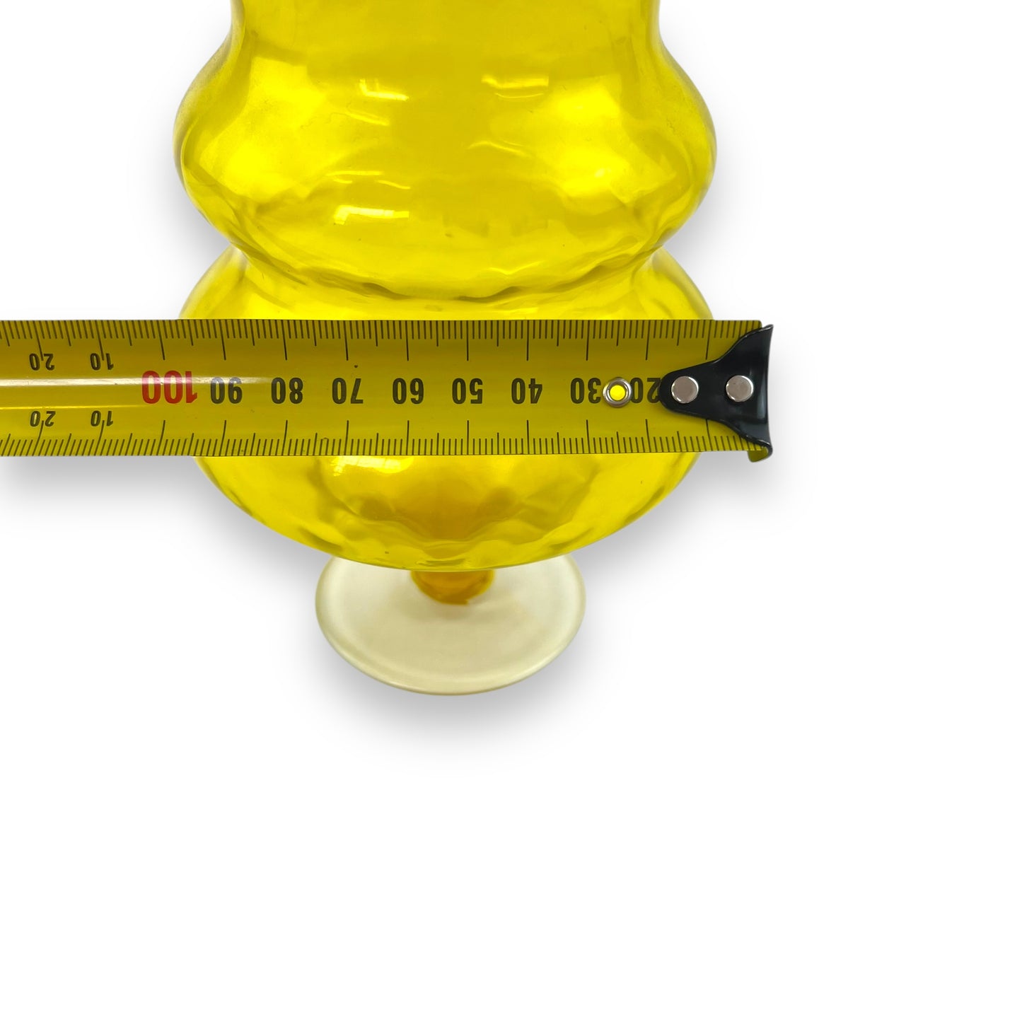 Yellow Art Glass Pedestal Vase