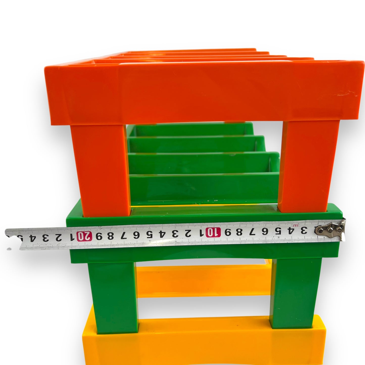 Orange, Green & Yellow Plastic Stacking Bottle Holder