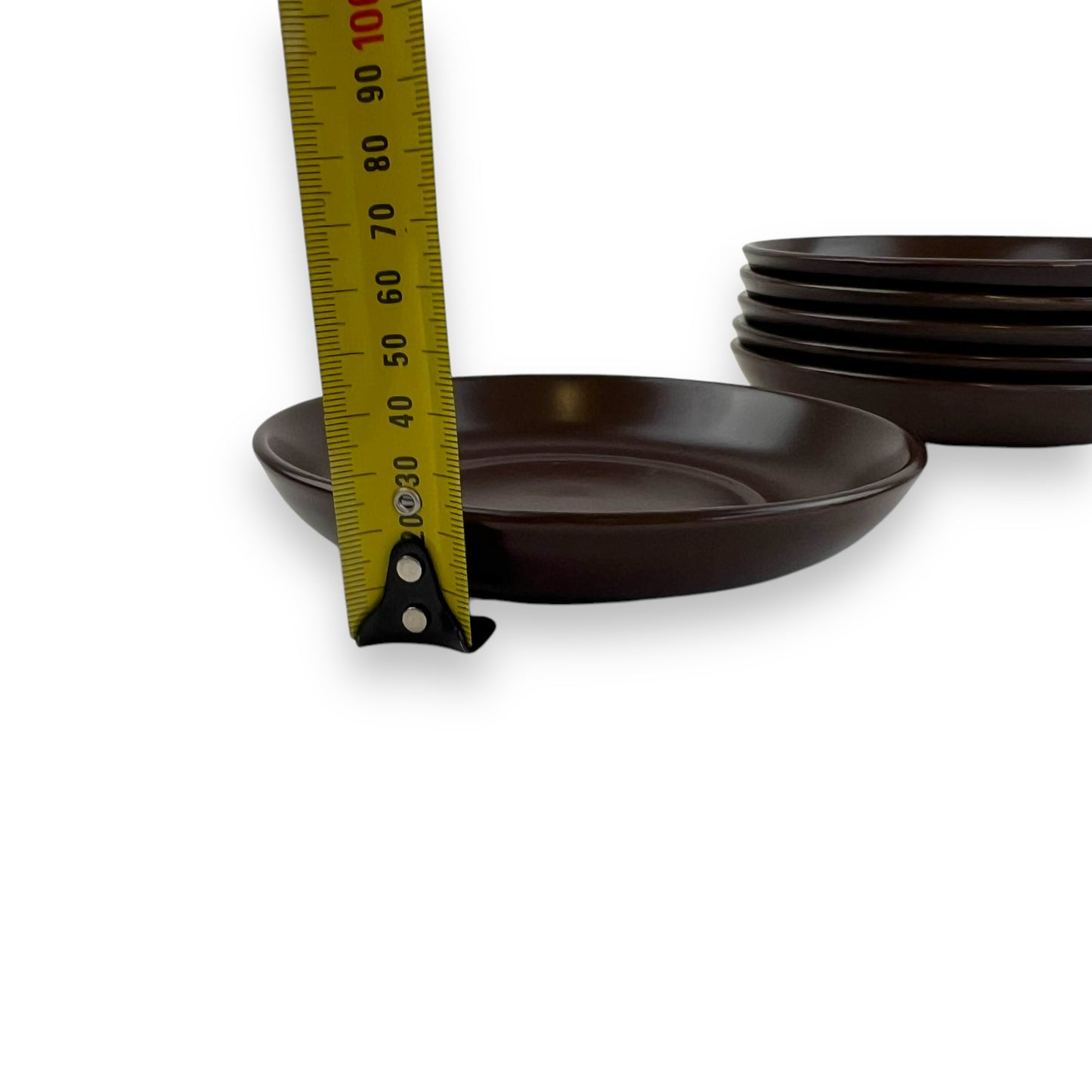 Brown Pottery Saucer Plate set of 6