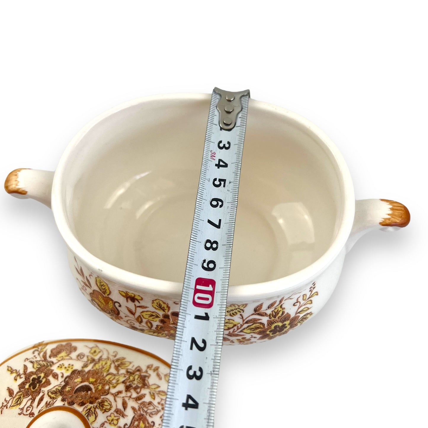 Floral Oval Soup Tureen with Lid and Spoon